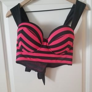 Torrid Striped Underwire Bikini Top